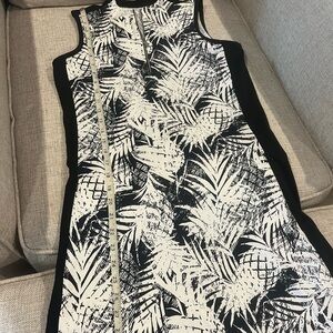 Tail Black and White Sheath Midi Dress